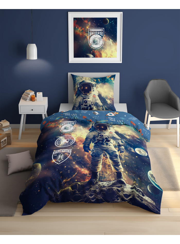 POŚCIEL MŁODZIEŻOWA 160x200 KOSMONAUTA 5869_A