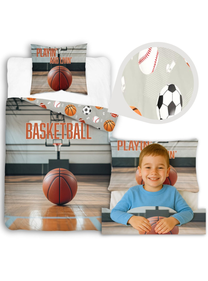 POŚCIEL MŁODZIEŻOWA 160x200 KOSZYKÓWKA 5866_A