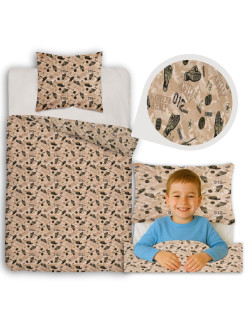 POŚCIEL MŁODZIEŻOWA 140x200 Z CZOŁGIEM MORO 5872_A