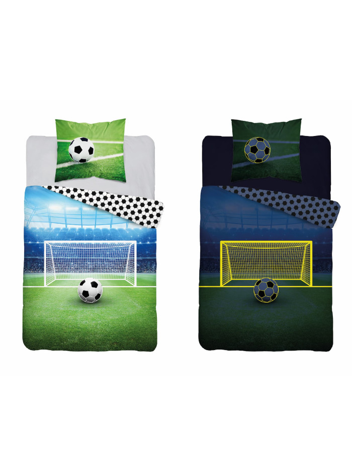 POŚCIEL 140x200 ŚWIECĄCA W CIEMNOŚCI PIŁKA NOŻNA 3855_A