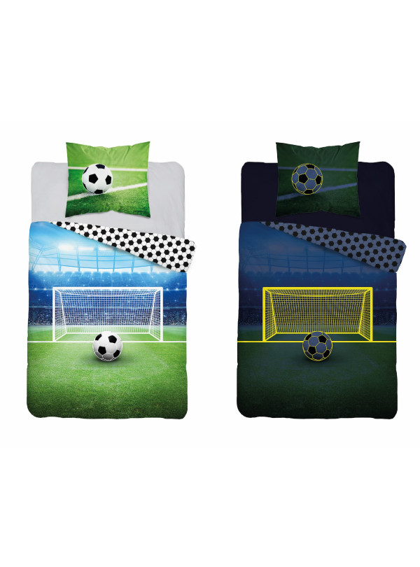 POŚCIEL 160x200 ŚWIECĄCA W CIEMNOŚCI PIŁKA NOŻNA 3855_A