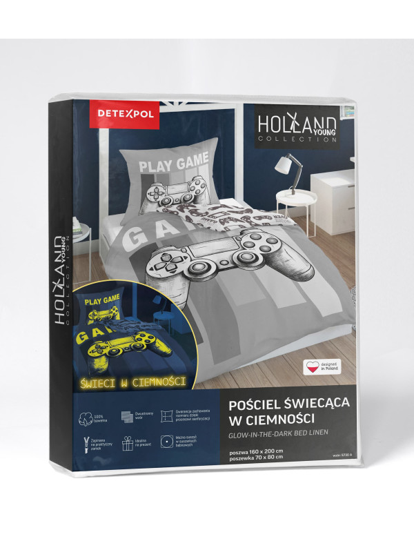 POŚCIEL 160x200 ŚWIECĄCA W CIEMNOŚCI DLA GRACZA 5730A