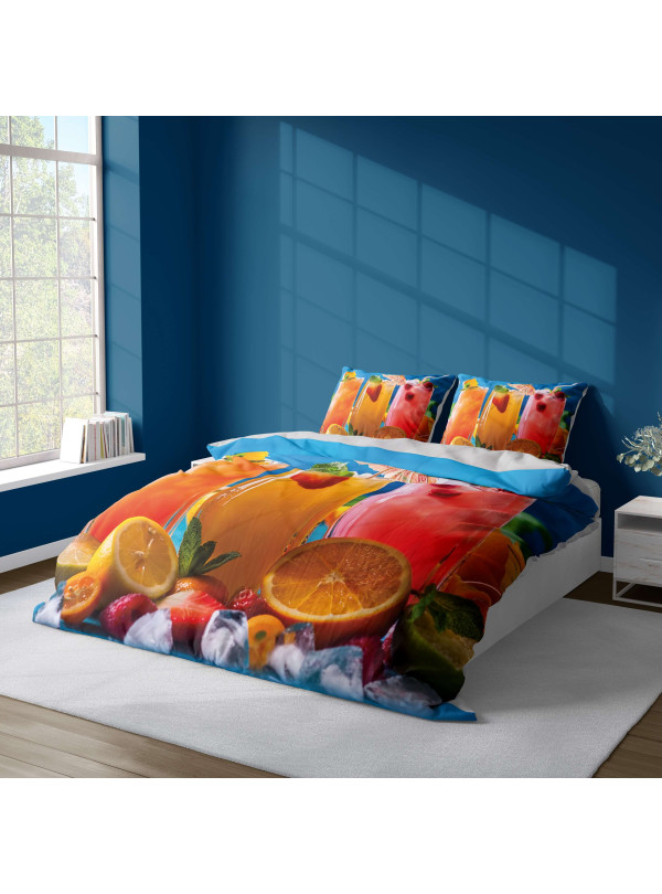 KOMPLET POŚCIELI 160x200 DWUSTRONNA 3D DRINKI