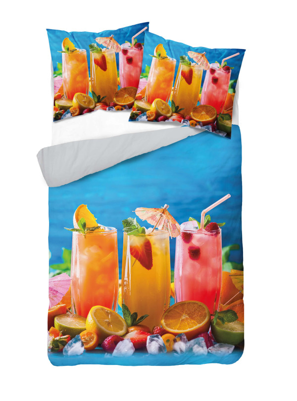 KOMPLET POŚCIELI 160x200 DWUSTRONNA 3D DRINKI