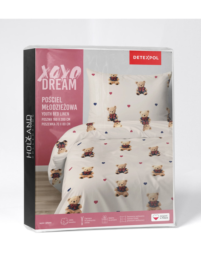 POŚCIEL MŁODZIEŻOWA 140x200 Z MISIAMI MIŚ 5724_A