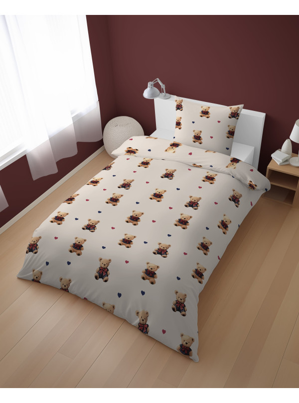 POŚCIEL MŁODZIEŻOWA 140x200 Z MISIAMI MIŚ 5724_A