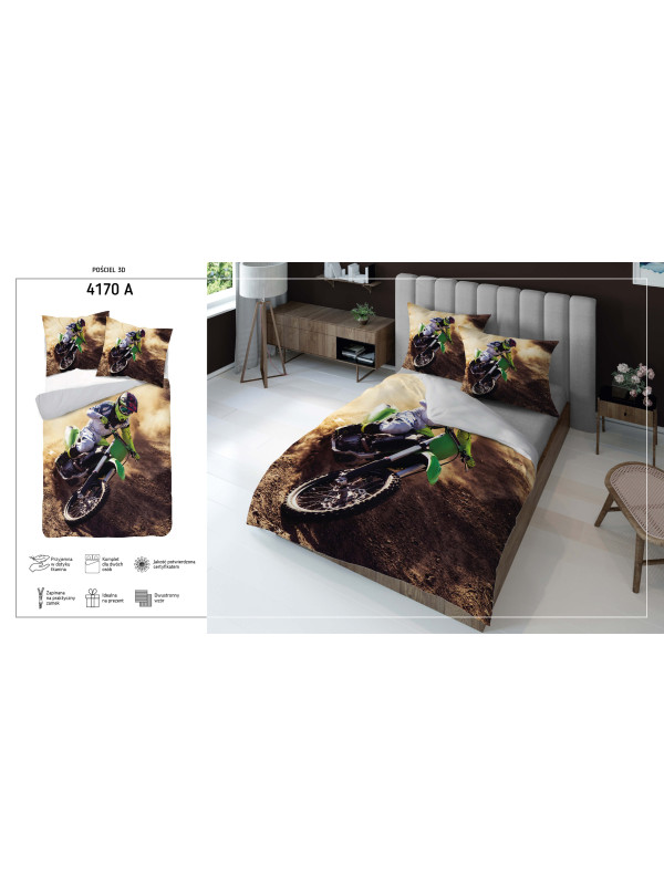 KOMPLET POŚCIELI 160x200 DWUSTRONNA 3D MOTOR