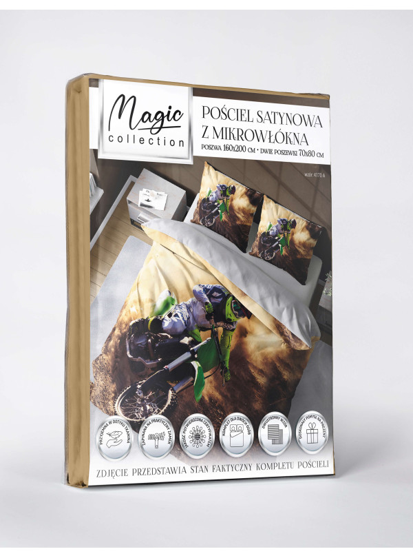 KOMPLET POŚCIELI 160x200 DWUSTRONNA 3D MOTOR