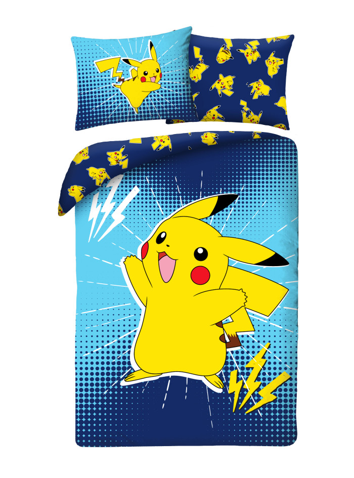 POŚCIEL 140x200 POKEMON PIKACHU NIEBIESKA POK-1132