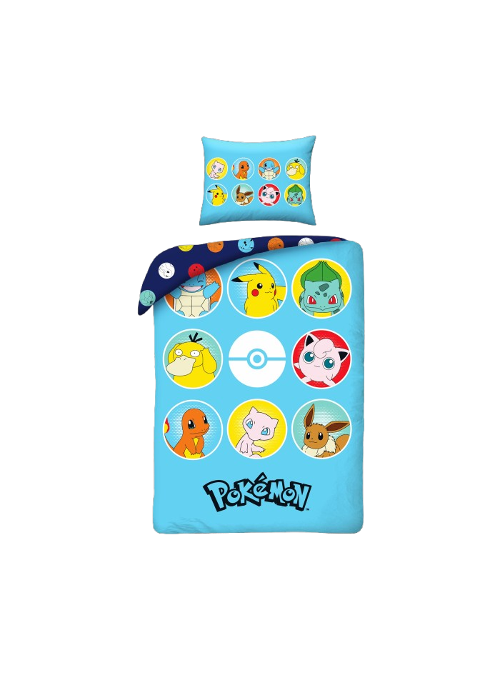 POŚCIEL 140x200 POKEMONY PIKACHU NIEBIESKA POK-1073