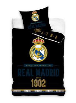 POŚCIEL 140x200 REAL MADRYT CZARNA BAWEŁNIANA RM-1910