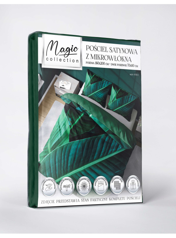 KOMPLET POŚCIELI 160x200 DWUSTRONNA 3D LIŚĆ 4190_A