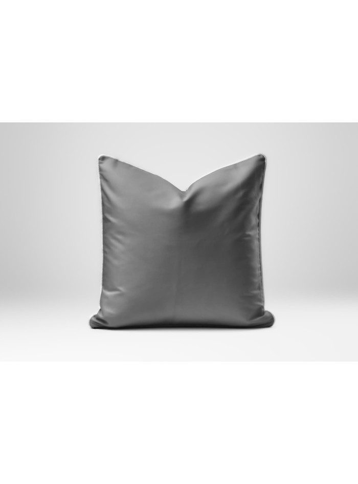 POSZEWKA NA PODUSZKĘ/JAŚKA 40x40 cm SZARA Z LAMÓWKĄ