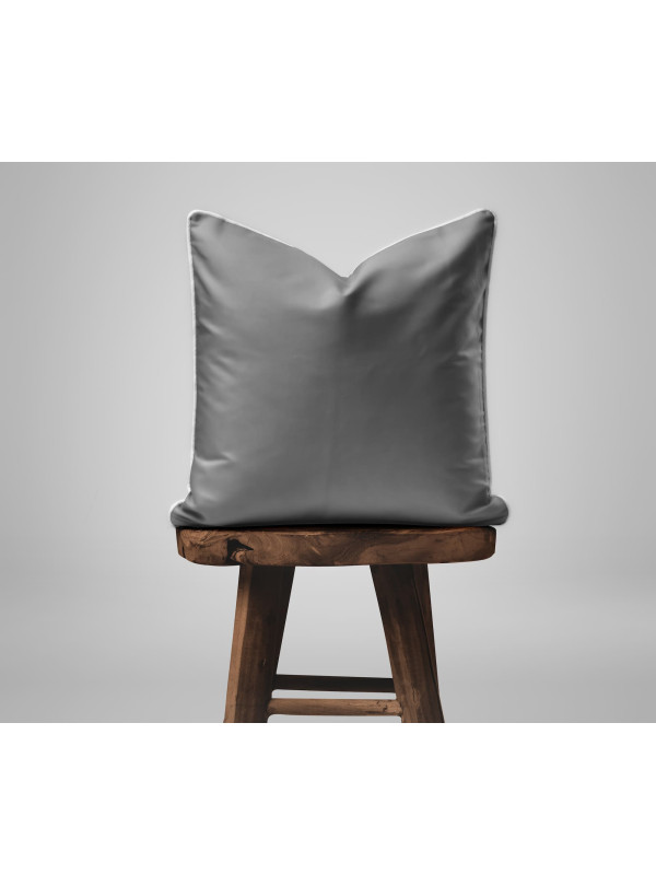 POSZEWKA NA PODUSZKĘ/JAŚKA 40x40 cm SZARA Z LAMÓWKĄ