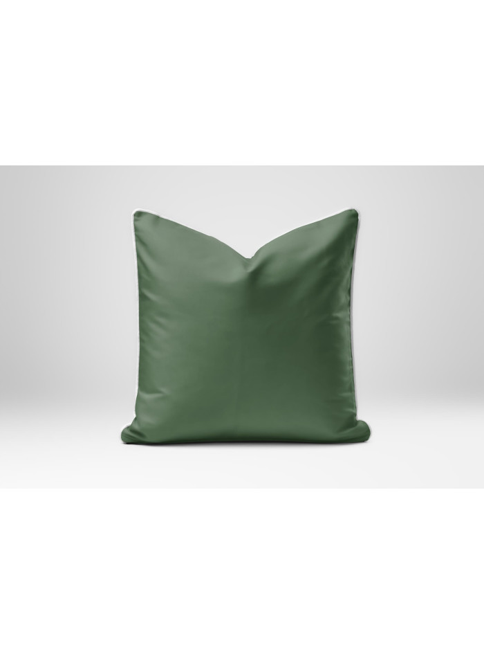 POSZEWKA NA PODUSZKĘ/JAŚKA 40x40 cm ZIELONA Z LAMÓWKĄ