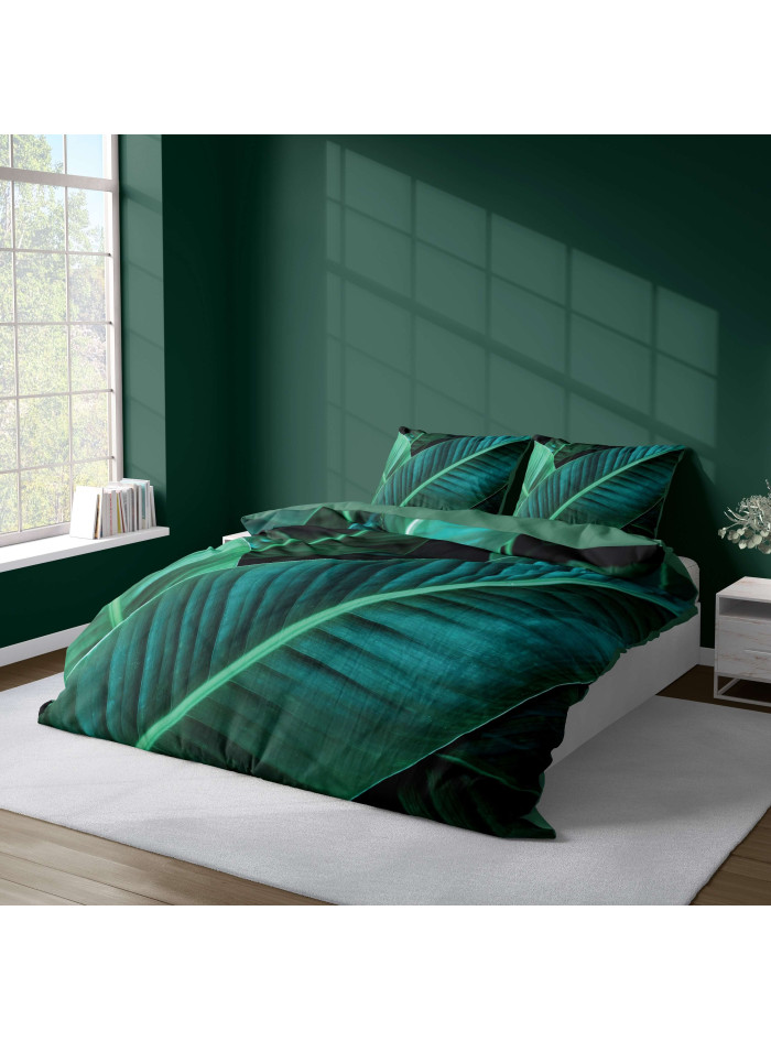 KOMPLET POŚCIELI 160x200 DWUSTRONNA 3D LIŚĆ 4190_A