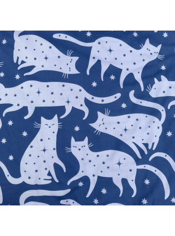 POŚCIEL BAWEŁNIANA 140x200 CM CZARNY KOT