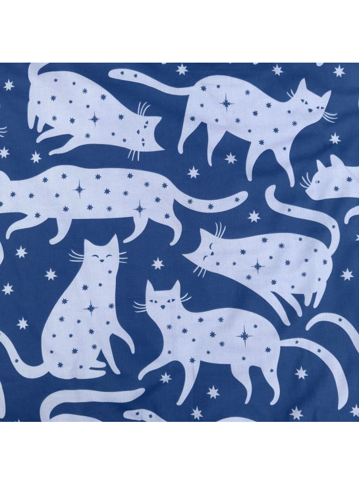 POŚCIEL BAWEŁNIANA 140x200 CM CZARNY KOT