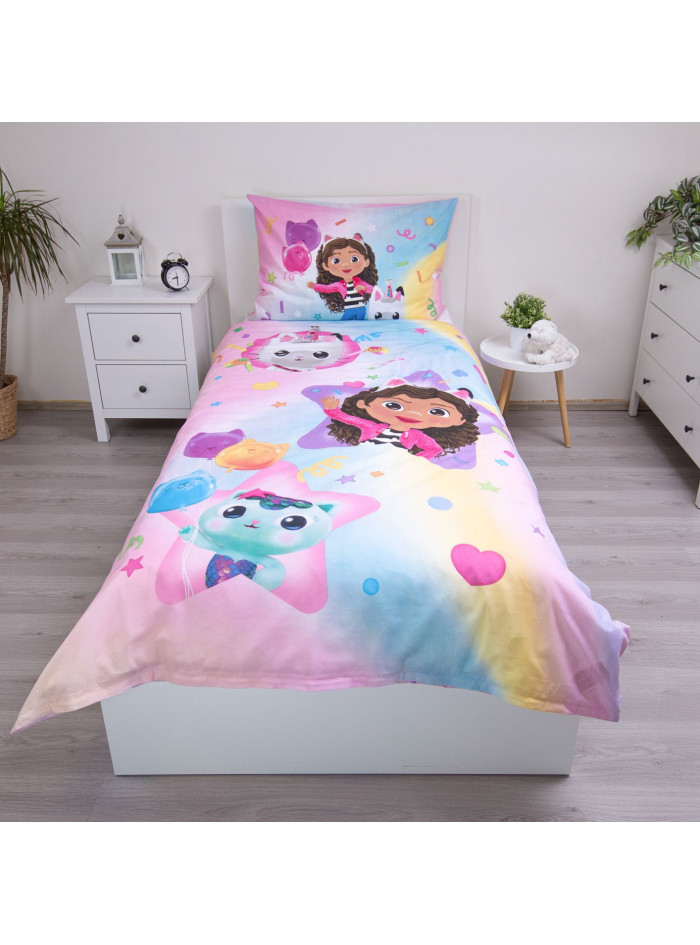 POŚCIEL 140x200 KOCI DOMEK GABI DLA DZIECI BALONY GB-018