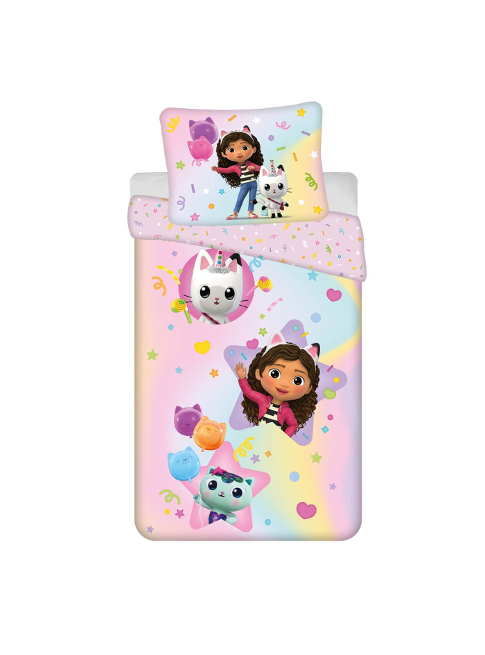 POŚCIEL 140x200 KOCI DOMEK GABI DLA DZIECI BALONY GB-018