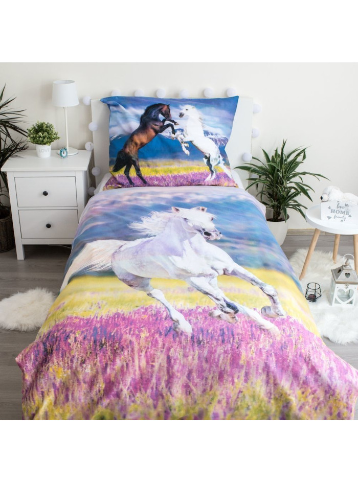 POŚCIEL BAWEŁNIANA 140x200 CM KOŃ KONIE NL-15