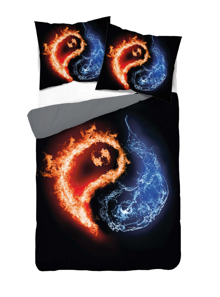 KOMPLET POŚCIELI 160x200 DWUSTRONNA 3D YING YANG