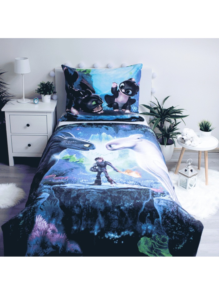 POŚCIEL 140x200 JAK WYTRESOWAĆ SMOKA SZCZERBATEK BAWEŁNA