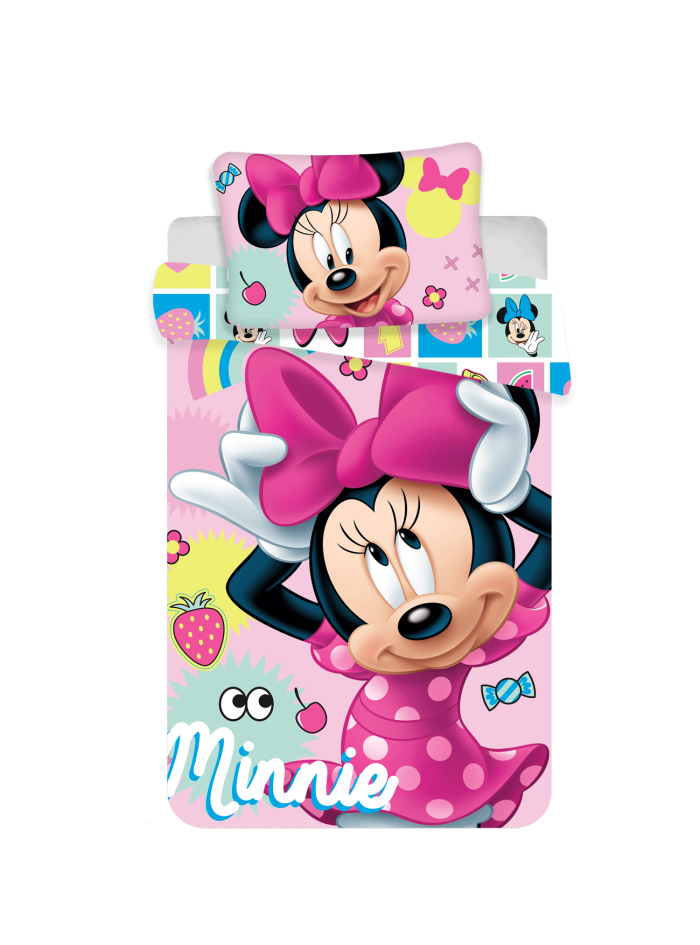 POŚCIEL DO ŁÓŻECZKA 100x135 cm MYSZKA MINNIE MN-195