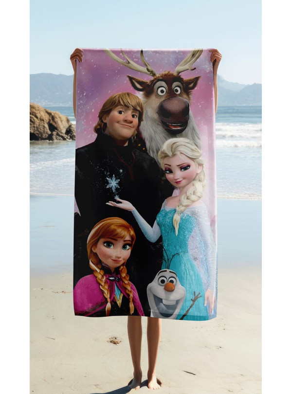 RĘCZNIK 70x140 PLAŻOWY BAWEŁNIANY FROZEN ELSA ANNA FZ-09