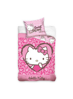 POŚCIEL HELLO KITTY 140x200 ROŻOWA BAWEŁNIANA HK-010