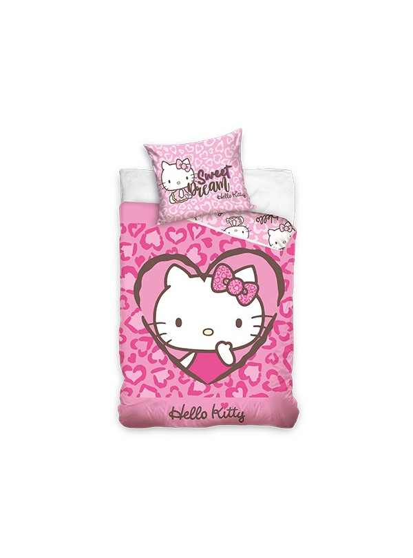 POŚCIEL HELLO KITTY 140x200 ROŻOWA BAWEŁNIANA HK-010
