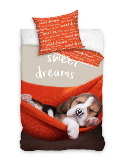 POŚCIEL 160x200 PIES SZCZENIACZEK BAWEŁNA NL-129