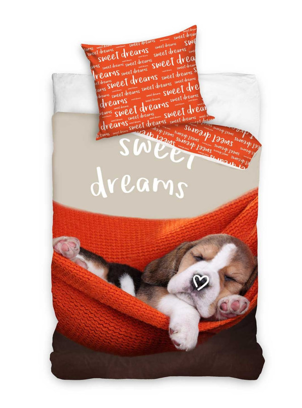 POŚCIEL 160x200 PIES SZCZENIACZEK BAWEŁNA NL-129