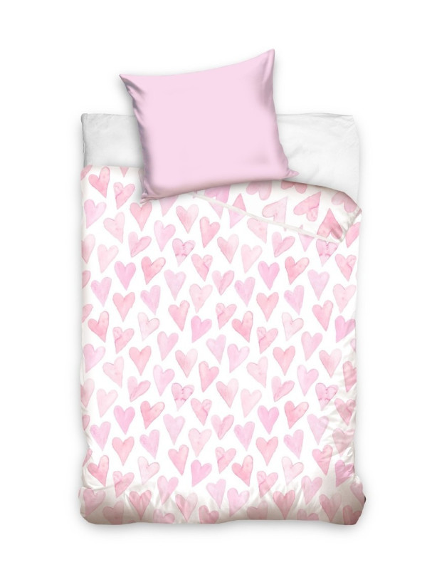 POŚCIEL 140x200 W SERDUSZKA BAWEŁNIANA NL-037