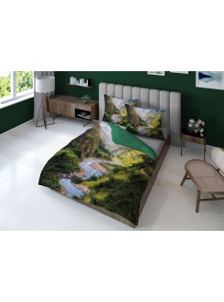 KOMPLET POŚCIELI 160x200 DWUSTRONNA 3D WIDOK RZEKI