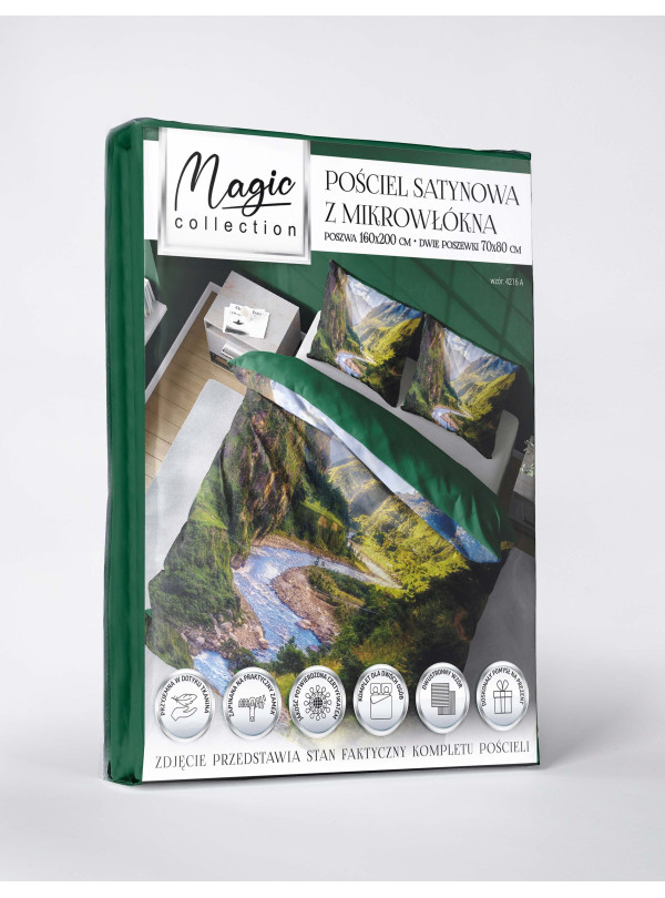 KOMPLET POŚCIELI 160x200 DWUSTRONNA 3D WIDOK RZEKI