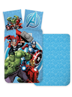 POŚCIEL DO ŁÓŻECZKA 100x135 NIEBIESKA AVENGERS