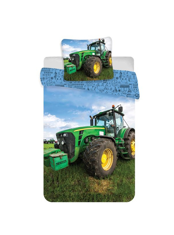 POŚCIEL DO ŁÓŻECZKA 100x135 ZIELONY TRAKTOR TR-005