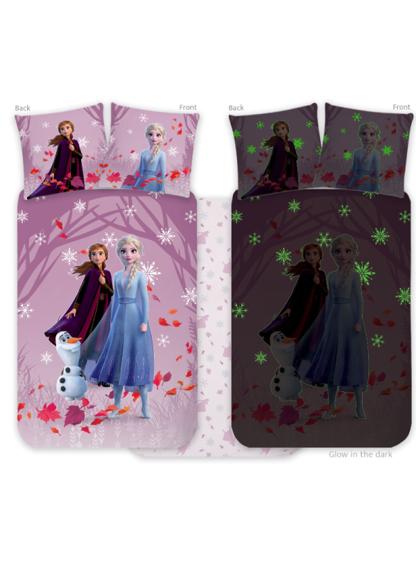 POŚCIEL DO ŁÓŻECZKA 100x135 cm FROZEN ŚWIECĄCA W CIEMNOŚCI FR-611
