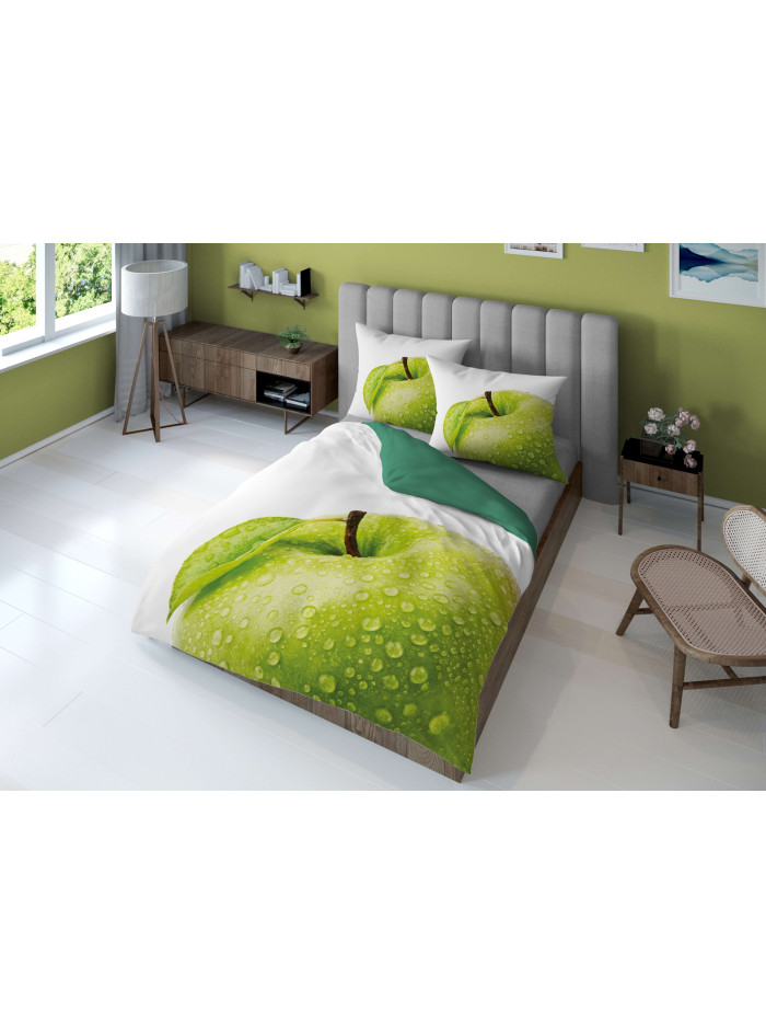KOMPLET POŚCIELI 160x200 DWUSTRONNA 3D JABŁKO