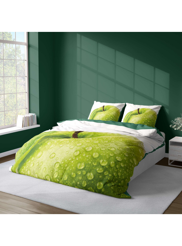 KOMPLET POŚCIELI 160x200 DWUSTRONNA 3D JABŁKO