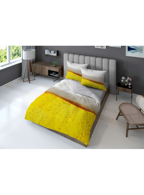 KOMPLET POŚCIELI 160x200 DWUSTRONNA 3D PIWO PIWKO