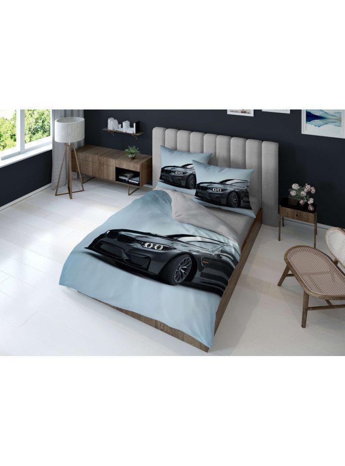 KOMPLET POŚCIELI 160x200 DWUSTRONNA 3D SAMOCHÓD