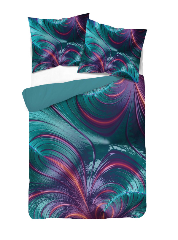 KOMPLET POŚCIELI 160x200 DWUSTRONNA 3D LIŚĆ 4225_A