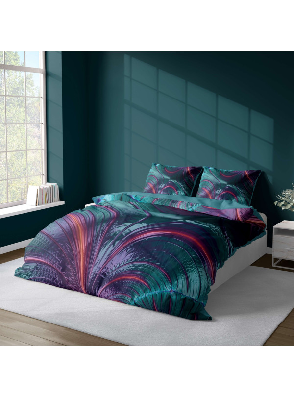 KOMPLET POŚCIELI 160x200 DWUSTRONNA 3D LIŚĆ 4225_A