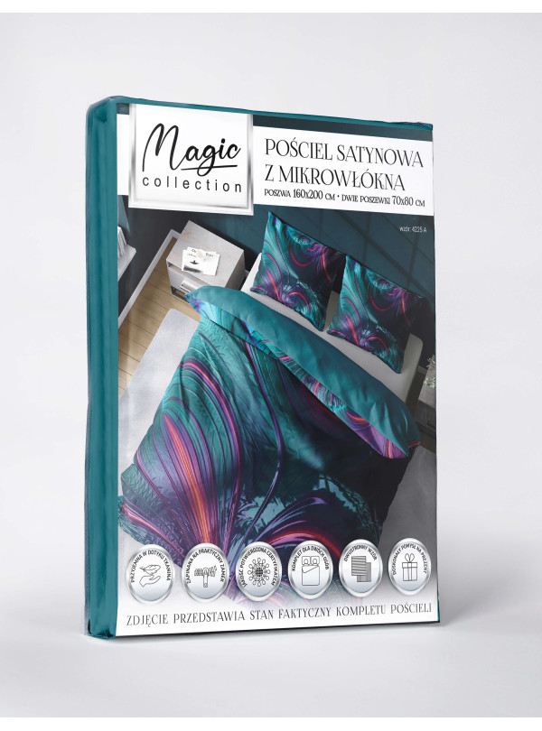 KOMPLET POŚCIELI 160x200 DWUSTRONNA 3D LIŚĆ 4225_A