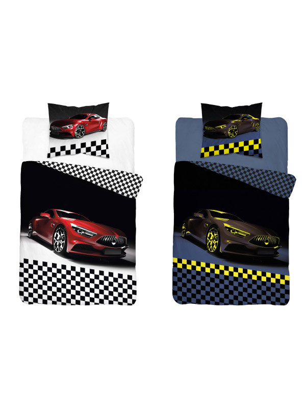 POŚCIEL 160x200 ŚWIECĄCA W CIEMNOŚCI AUTO SAMOCHÓD