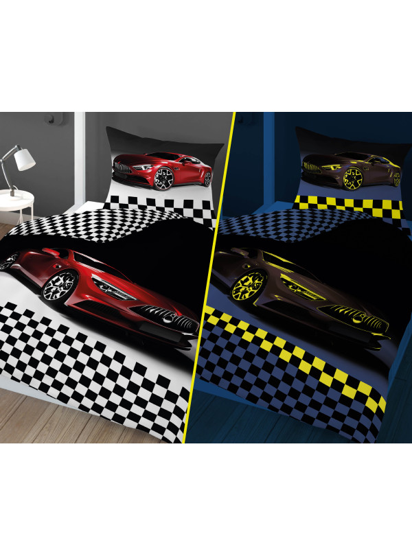 POŚCIEL 160x200 ŚWIECĄCA W CIEMNOŚCI AUTO SAMOCHÓD