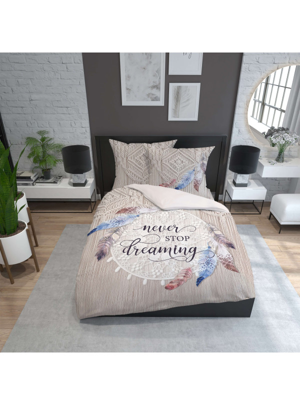 POŚCIEL BAWEŁNIANA 160x200 NEVER STOP DREAMING