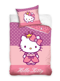 POŚCIEL BAWEŁNIANA 140x200 HELLO KITTY RÓŻÓWA